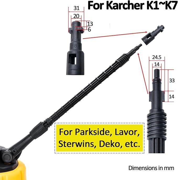 Pressure Washer - Flat Cleaner Attachment with Connector, Rotary Cleaning Tool Outdoor Use, Durable Power Wash Equipment, Splash-Free Design | Accessories for Concrete Decks Patios Walkways