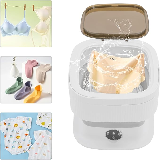 Portable Washing Machine, Foldable 10L Large Capacity Washer with 3 Modes Deep Cleaning, for Laundry, Dorms, College, RV, Camping, Underwear,Socks,Baby Clothes