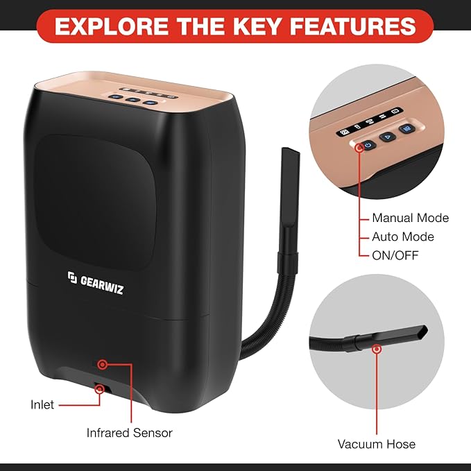 Touchless Automatic Electric Vacuum Dustpan with Nozzle Attachment – Hands-Free, Multi-Mode Floor Cleaner for Professional Use