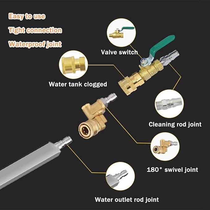 31 in Radiator Cleaning Wand, 4500 Psi Radiator Flush And Cleaner Tool, 1/4'' Radiator Cleaning Wand Tool For Pressure Washer, Quick Water Tank Cleaner For Household Cars Trucks Suv Rv (31 in/80cm)