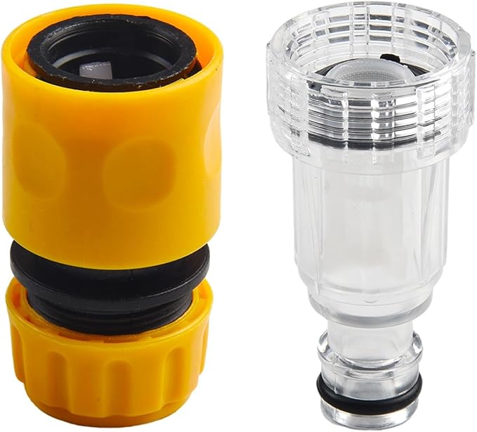 Pressure Washer Filter, Car Wash Water Filter Pressure Washer Water Connector Filter Set Connector Fittings Interface Accessories Garden Hose Pipe Fitting