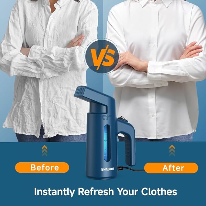 Steamer for Clothes 700W, Double Row Steam Clothes Steamer, 180ML Large Capacity Water Tank, 40S Fast Heat-up Garment steamer for Home and Office(GY168)