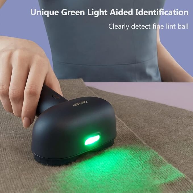 Nesugar Dual-Head Fabric Shaver, Electric Lint Remover with Green Light | 3 speed settings, honeycomb mesh protection & green light identification. Ideal for sweaters, coats, couch & linens. - Image 5