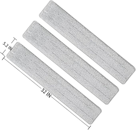 Mop Pads 32 inch Replacement 6 Pack mop Head Replacement Refills Washable Microfiber Pads Commercial Reusable Refill Fit for Most Flat Mop Frame