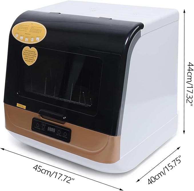 Portable Countertop Dishwasher, 5-Liter Compact Mini Dishwasher, Glass & Fruit Washing, Hot Air-dry Storage, Portable Washing Machine for Apartments, Dorms and RVs