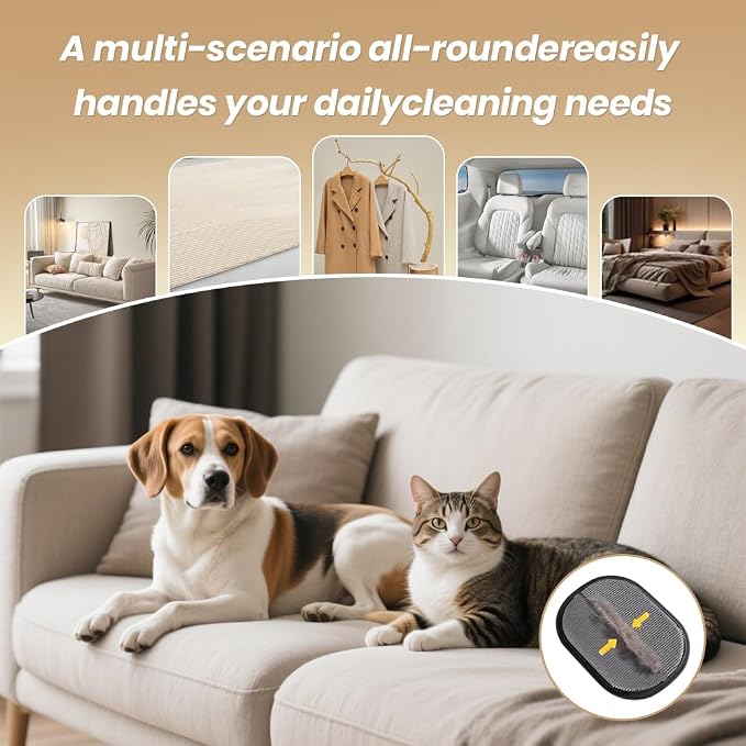 2 Pack Pet Hair Remover Gloves for Dogs & Cats, Reusable Static Fur Remover Mitt, Lint Cleaner for Clothes, Couch, Carpet, Car Seats - Image 4
