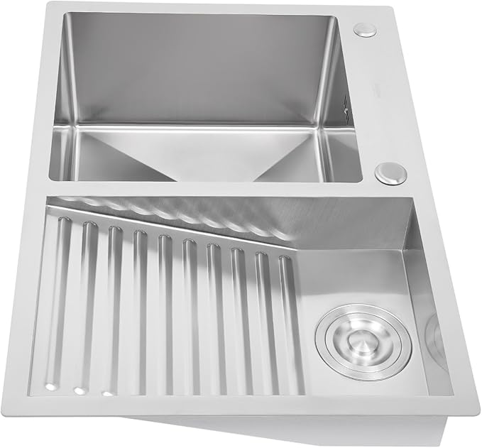 Laundry Sink,Household Stainless Steel Laundry Sink with Washboard,Multi-Mount,Quiet,Cleaning Machine for Laundry Rooms,Kitchens,Balconies