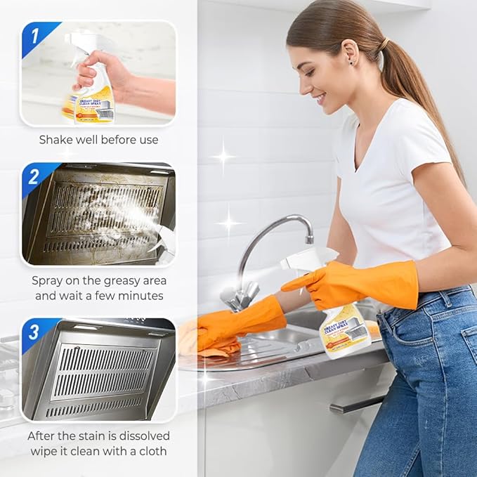 Multifunctional Powerful Kitchen Foam Cleaner, Upgrade Kitchen Degreaser Heavy-Duty Grease Remover for Stove, Fast-Acting All-Purpose Cleaner for Bathroom (3)