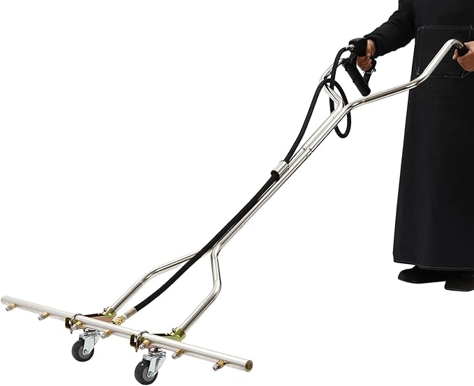 Professional Power Washer Broom, Surface Cleaner Water Broom with Stainless Steel Multi Functional 7 Nozzles 65Degree Spray Angles and Hot Cold Water Washer for Home Industrial Commercial Projects Etc