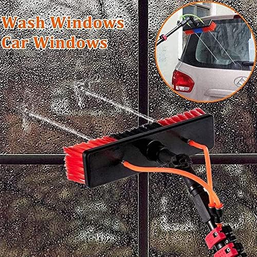 Water Fed Pole Telescopic Outdoor Window Cleaner, Conservatory Roof Cleaner/Water Fed Extendable Brush/Window Clean Kit Roof Cleaning Tools with 20m Water Supply Hose,18FT/5.4M