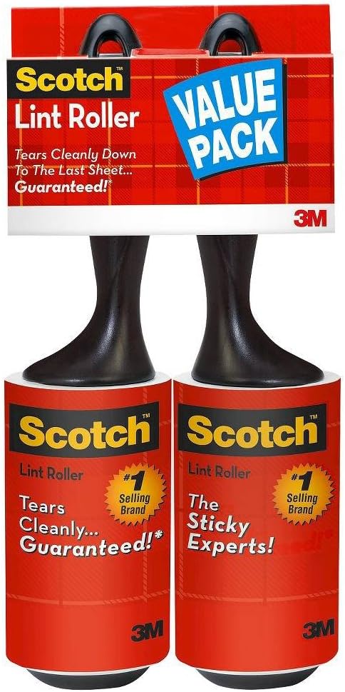 Scotch-Brite Everyday Clean Lint Roller,200 Sheets Total, 2 Pack | Lint Remover for Pet Hair, Dark Clothes, Furniture and Dusty Surfaces, Picks Up Fur & Fluff in Your Home, Car, & Office by Unknown