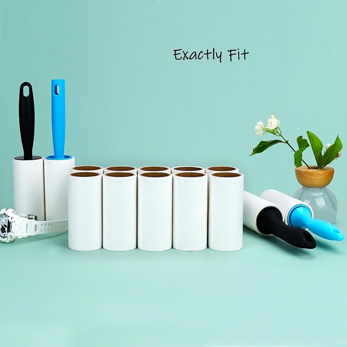 Lint Roller Refills 4 inch Bulk 10 Rolls Total 600 Sheets Extra Sticky Lint Remover Replacement Refills Compatible with Evercare PetLovers Muji IKEA and Others (Inside Dia. 1-1/2 inch) - Image 7