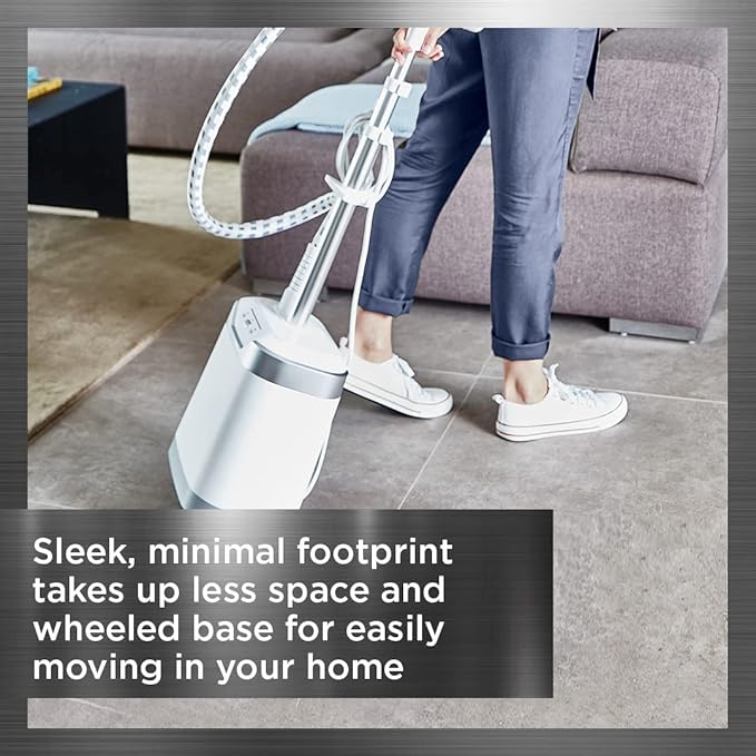 Rowenta Professional Full Size Steamer for Clothes with Screen 65 Inches 1.3 Liter Capacity 1700 Watts Ironing, Fabric Steamer, Garment Steamer, Adjustable IS8440