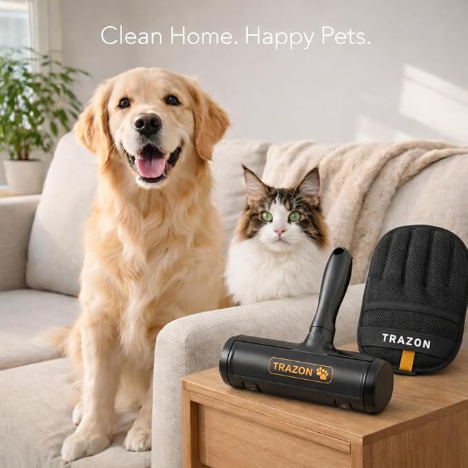 Pet Hair Removal System ?€? Reusable Lint Roller & Lint Remover for Pet Hair on Carpet, Couch & Furniture + Pet Hair Glove Brush ?€? Dog & Cat Fur Remover Tool for Car, Rugs & Clothing - Image 9