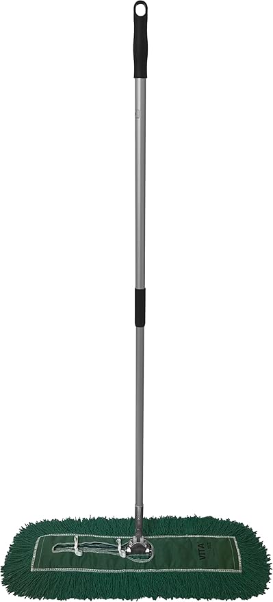 Ultimate Dust Mop Kit: Industrial-Grade Performance, Heavy-Duty Frame, Telescopic Handle - Green 24 Inch