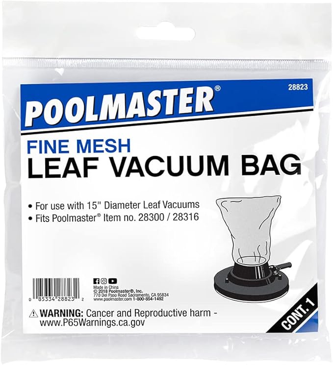 Poolmaster 28823 Deluxe Fine-Mesh All Purpose Swimming Pool Vacuum Replacement Bag, White