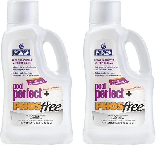 Natural Chemistry Pool Perfect + Phosfree, 2 L, Pack of 2, Phosphate Remover, Reduces Waterline Rings, Unpleasant Odors & Eye Irritation