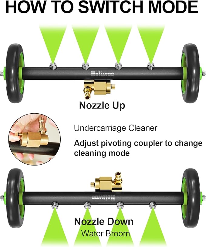 Undercarriage Pressure Washer Attachment 16 Inch Power Washer Water Broom with 4 Nozzles Dual-Function Pressure Washer Undercarriage Cleaner With 3 Pieces Extension Wand 4000 PSI