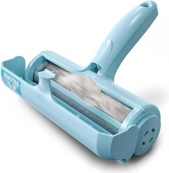 DELOMO Pet Hair Remover Roller, Reusable Lint Roller for Dog and Cat Hair | Portable Pet Hair Roller with Large Fur Bin, Fast Cleaning for Couches, Bedding, Rugs, Car Seats and Furniture, No Batteries by DELOMO