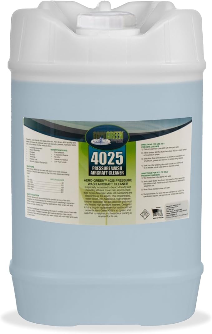 4025 Eco-Friendly Surface Cleaner for Airfields, Runways, Terminals, and Equipment - Water-Based, Safe for Stormwater Systems, 5 Gallon Pail