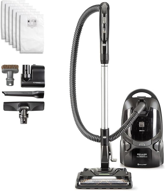 Kenmore BC4039 600 Series Pet Friendly Bagged Canister Vacuum with POP-N-GO, Pet PowerMate, Hair Eliminator Brushroll, HEPA Filter, Performance Indicator, Extended Reach and Auto Cord Rewind