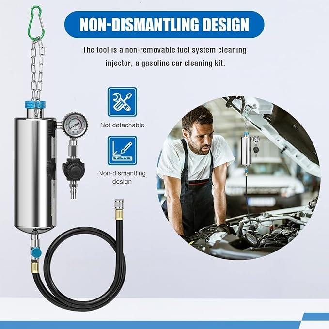 Fuel Injector Cleaner and Tester - Angchun Automotive Fuel Injection System Cleaning Tool for Gasoline Car, Non-Dismantle Fuel System Cleaner Set Fuel Injector Nozzle Flushing for EFI Throttle