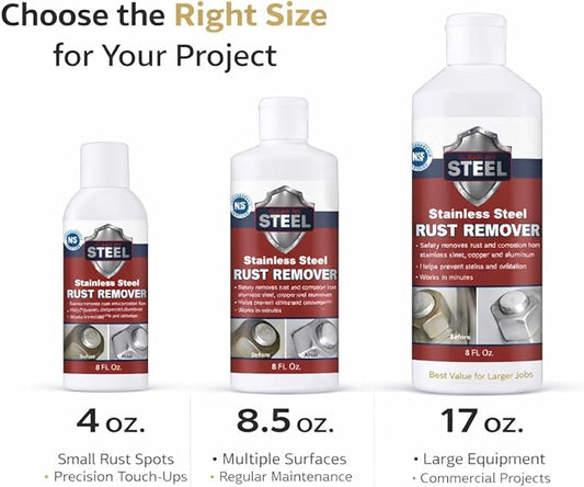 Non-Toxic Stainless Steel Rust Remover & Stain Cleaner - NSF Approved - 4oz