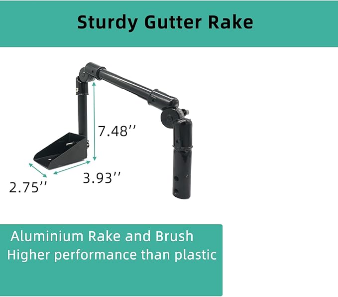 Gutter Cleaning Tools,Metal Rain Gutter Cleaner,Multi-Angle Gutter Cleaning from The Ground,4-13.5FT Extension Pole High Reach Leaf Cleaning from Gutter Guard.
