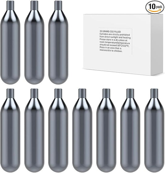 10 Pack 20 Gram Unthreaded CO2 Cartridges for Gallo Drain Gun HVAC Drain Line Cleaner Tool,CO2 Drains Gun Cartridges