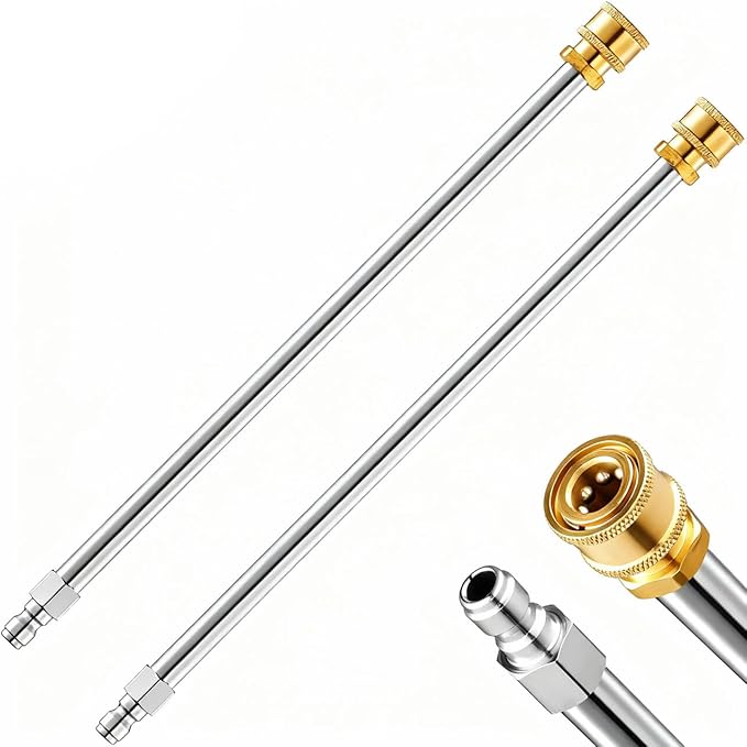 Pressure Washer Extension Wand, 2 Pack 17Inch Heavy Duty Stainless Steel Power Washer Extension Wand with 1/4" Quick Connect, Fits Most Pressure and Power Washers