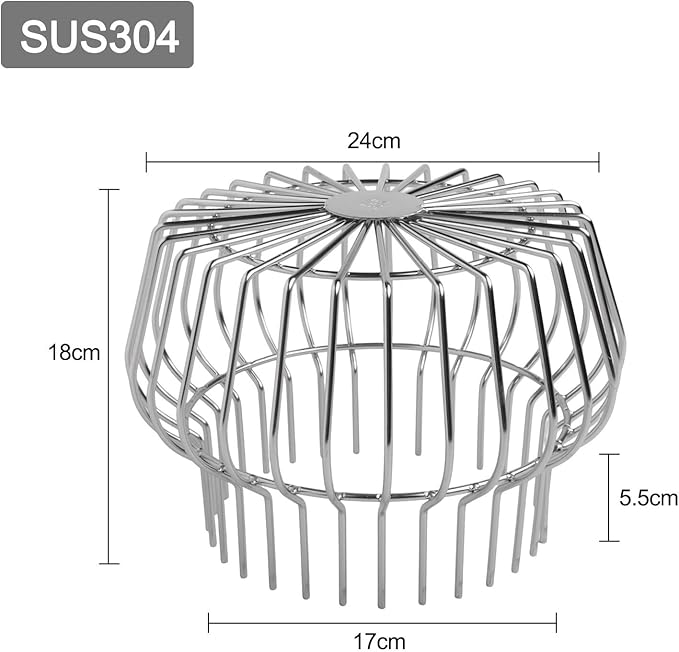 Gutter Cleaning Tools 304 Stainless Steel Roof Drain Gutter Cover Downspout Strainer Screen For Gutter Protection From Leaves And Debris 50Mm/75mm/110mm/160mm/200mm(200mm)