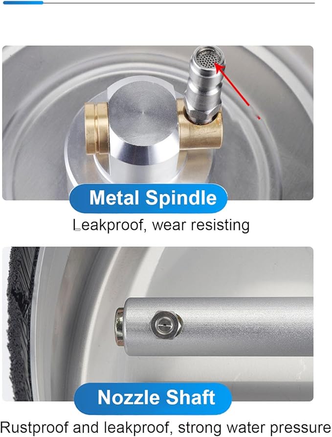 13 Inch Pressure Washer Floor Cleaner, Stainless Steel Exterior Cleaner with 4 Wheels, for Patio Driveway Sidewalk Porch Deck Brick Wall, Maximum 4000PSI