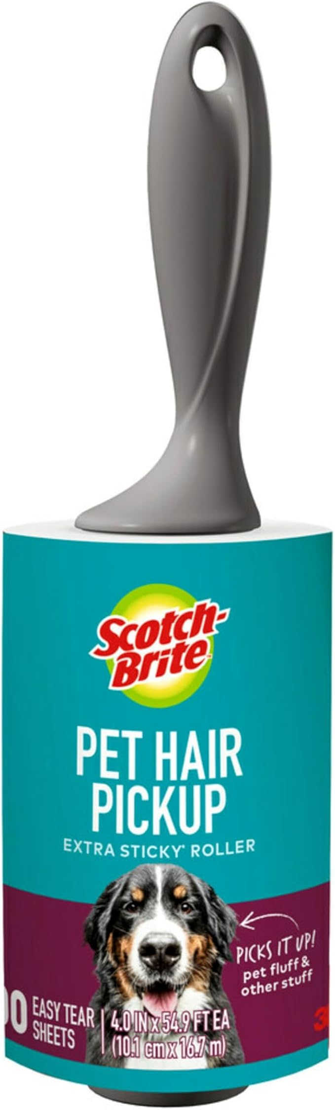 Scotch-Brite Pet Extra Sticky Hair Lint Roller, 600 Sheets Total, 6 Pack | Designed for Removing Fur + Fluff on Couches, Clothes, Dog and Cat Beds, & More, 100 Easy-Tear Adhesive Sheets per Roller by Unknown