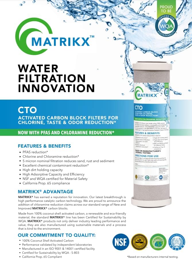 MatriKX Full Flow CTO Carbon Block Filter 32-450-10, 4.5 in x 10 in - Image 3