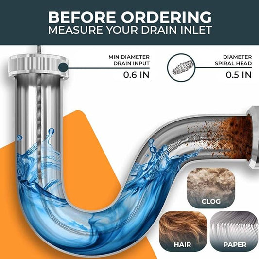 drain snake [50 FT] - Auto Feed - Ideal plumbing snake for sink and drain unblocking - Solid drain auger for real DYIs!