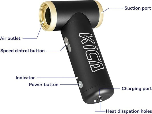 KiCA Jetfan 2S Electric Air Duster for Computer/Keyboard/House Cleaning/Camera Lens/Camping/BBQ/Car/Barbershop/Hair Drying,100000RPM,Upgraded Nozzle/BatteryLife,Air Can Substitute Tool-Red
