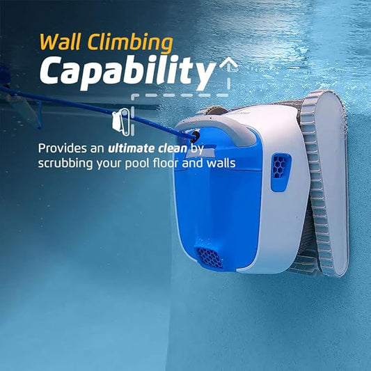 Dolphin Proteus DX4 Automatic Robotic Pool Vacuum Cleaner, Wall Climbing, Waterline Scrubber Brush, Ideal for In-Ground Pool up to 50 FT in Length