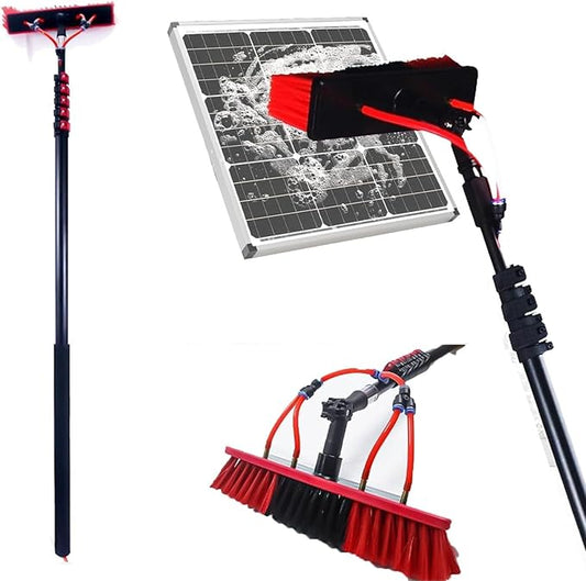 Telescopic Cleaning Brush, Multi-Purpose Water Spray Brush, Solar Panel Cleaning Equipment, Telescopic Hydrocleaner, 3.6m-10.8m, Roof Cleaning Tools Window Cleaner Kit(30FT/9M)