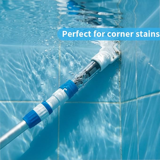 Cordless Handheld Pool Vacuum with 13.2 Gal/Min Powerful Suction, Rechargeable Spa and Hot Tub Vacuum Cleaner, Portable Small Pool Vacuum for Above Ground Pools, Inflatables & Steps, 2 Brush Heads