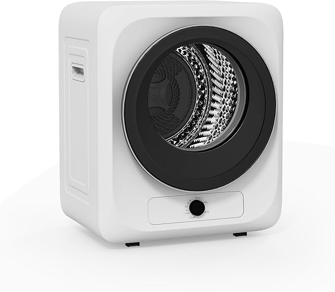 VCJ Portable Clothes Dryer for Apartment, 1.5 Cu.ft Compact Mini Electric Dryer with 5 Drying Modes, Stainless Steel Tub, Simple Knob Control, Dryer Machine for Dorm, RV, Small Space