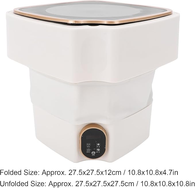 Portable Washing Machine, 18L Large Capacity Foldable Mini Washer with Drain Hose, 2/3 Water Filling for Deep Cleaning, for Undergarments, Socks, Apartments, Dorm, Travel Laundry