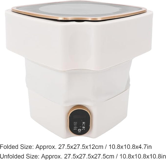 Portable Washing Machine, 18L Large Capacity Foldable Mini Washer with Drain Hose, 2/3 Water Filling for Deep Cleaning, for Undergarments, Socks, Apartments, Dorm, Travel Laundry