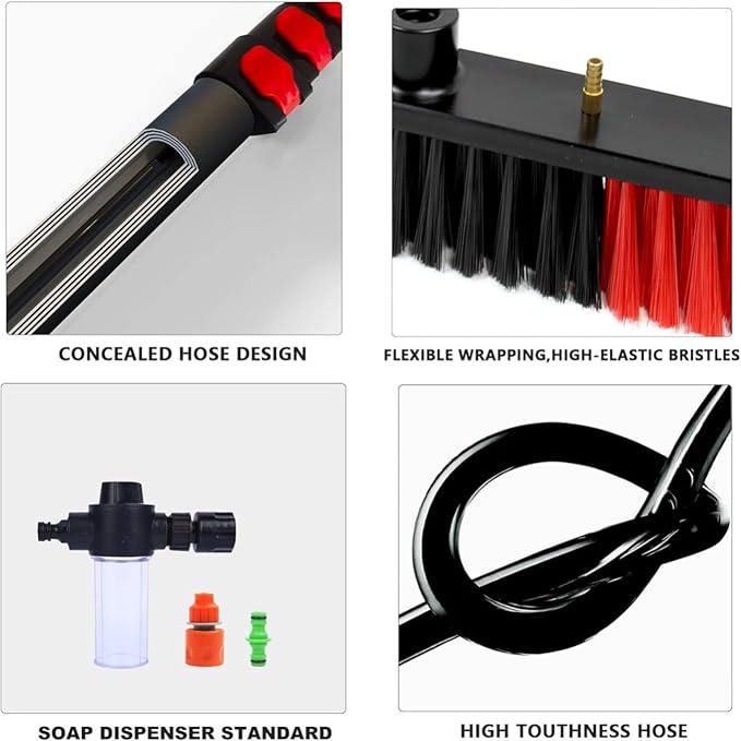 Window Cleaning Telescopic Pole,Water Fed Extendable Brush Suitable for Cleaner Conservatory Roof Photovoltaic Panel Cleaning Extendable Solar Panel Roof Cleaning Tools 9M