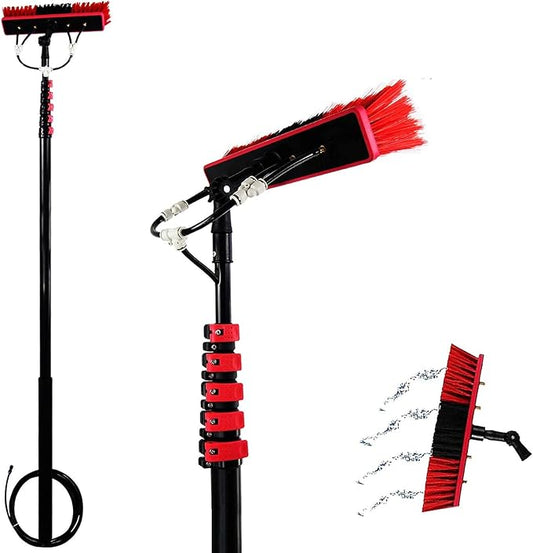 7.2m/24ft Telescopic Window Cleaner, Conservatory roof Cleaner/Water Fed Extendable Brush, Window Cleaning Equipment/Window Clean,Window Cleaner Kit, Roof Cleaning Tools,