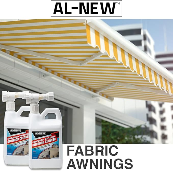 AL-NEW Outdoor Cleaner | Versatile Outdoor Cleaner 64oz Hose End Sprayer (Pack of 2) (House Wash & Vinyl Siding Outdoor Cleaner)