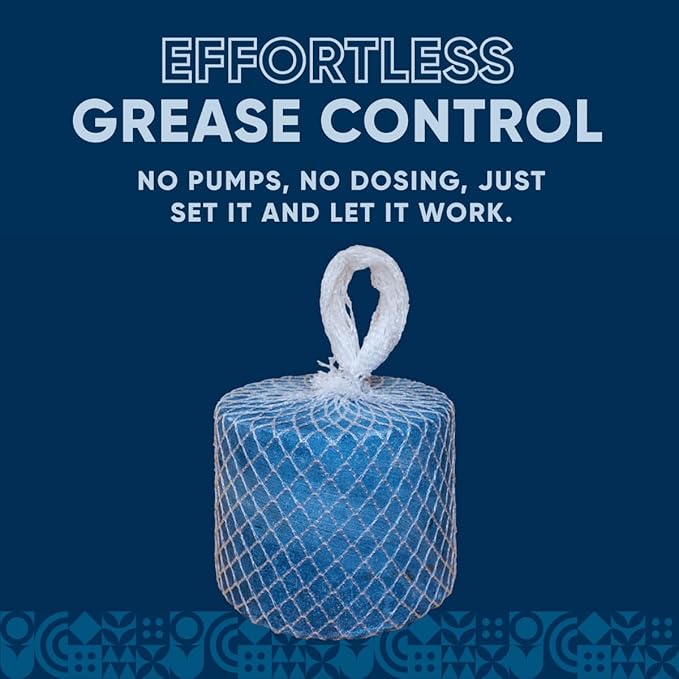 Eco Strong Commercial Grease Trap Treatment | Interceptor Grease Cleaner | Drop In Microbial Block Continually Digests Fats & Eliminate Odors (5 lbs)