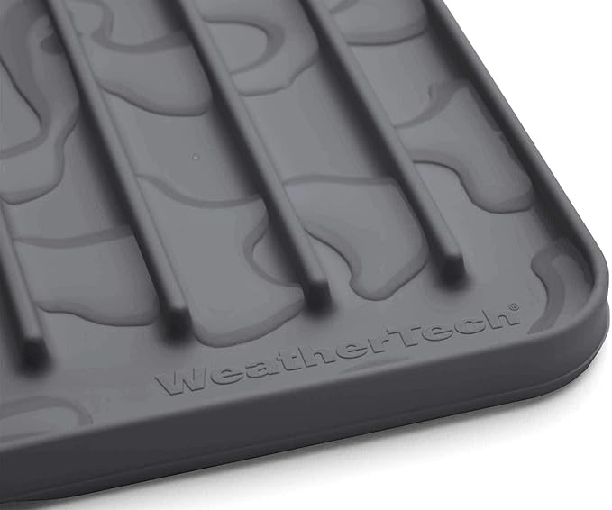 WeatherTech DishMat Contain - 16" x 18" Drip Dry Hand-Washed Dish Drying Mat, Slate