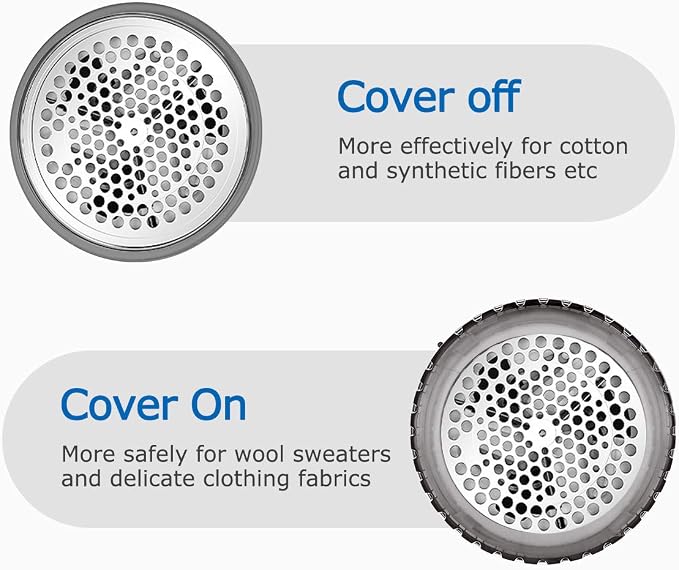 BEAUTURAL Fabric Shaver and Lint Remover, Portable Sweater Defuzzer | Battery Operated, 2 Speeds, 2 Replaceable Stainless Steel Blades, Remove Clothes Fuzz, Lint Balls, Pills, Bobbles - Image 2