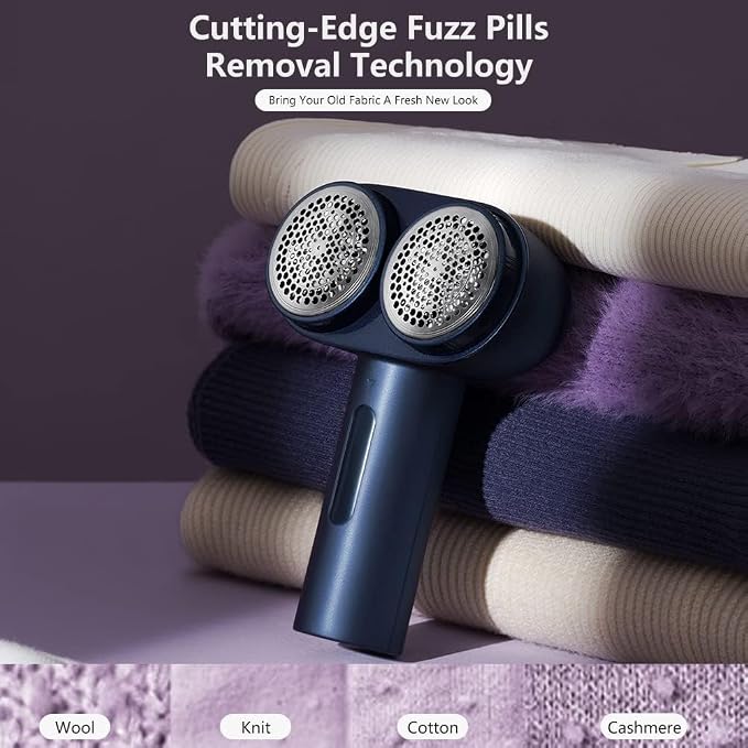 Nesugar Dual-Head Fabric Shaver, Electric Lint Remover with Green Light | 3 speed settings, honeycomb mesh protection & green light identification. Ideal for sweaters, coats, couch & linens. - Image 7