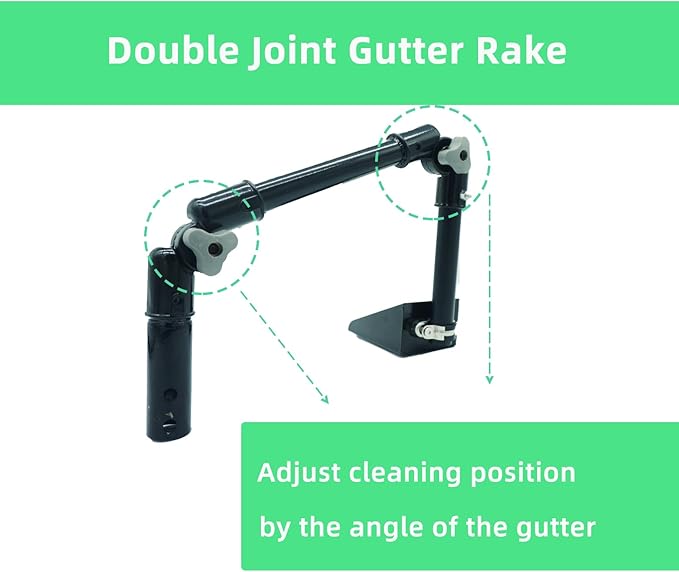 Gutter Cleaning Tools,Metal Rain Gutter Cleaner,Multi-Angle Gutter Cleaning from The Ground,4-13.5FT Extension Pole High Reach Leaf Cleaning from Gutter Guard.